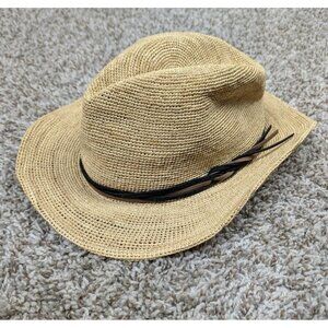 Goorin Bros Hat Raffia Straw Fedora Hat Adult Unisex Medium Beige Beach
